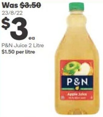Woolworths P&N Juice 2 Litre offer