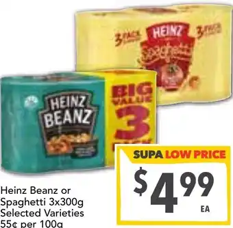 Ritchies Heinz Beanz or Spaghetti 3x300g offer