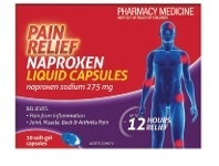 Pain Relief Naproxen Liquid Capsules 10 Soft Gel Capsules
