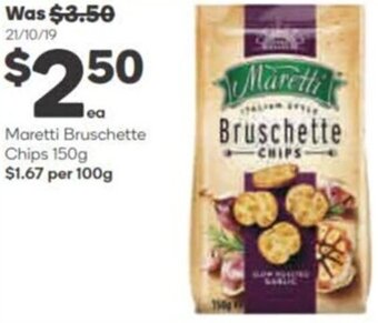 Woolworths Maretti Bruschette Chips 150g offer