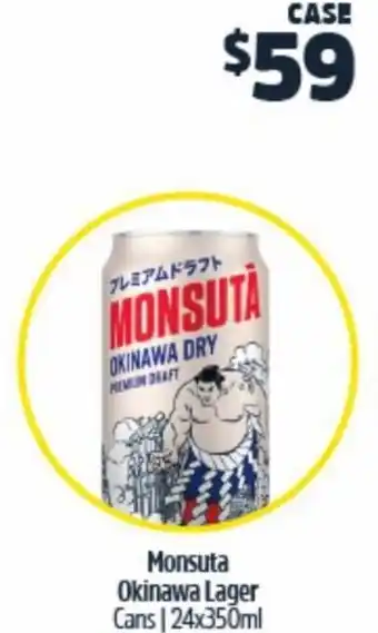 BWS Monsuta Okinawa Lager 24x350ml offer