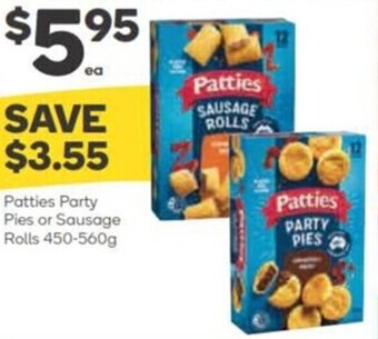 Woolworths Patties Party Pies Or Sausage Rolls 450-560g offer