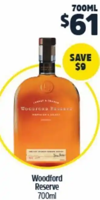 BWS Woodford Reserve 700ml offer