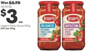 Woolworths Leggo's Pasta Sauce 500g offer