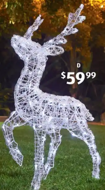 ALDI LED Solar Acrylic Reindeer Light offer