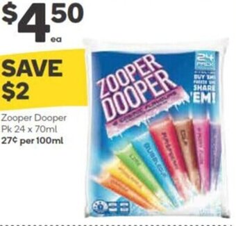 Woolworths Zooper Dooper Pk 24 x 70ml offer