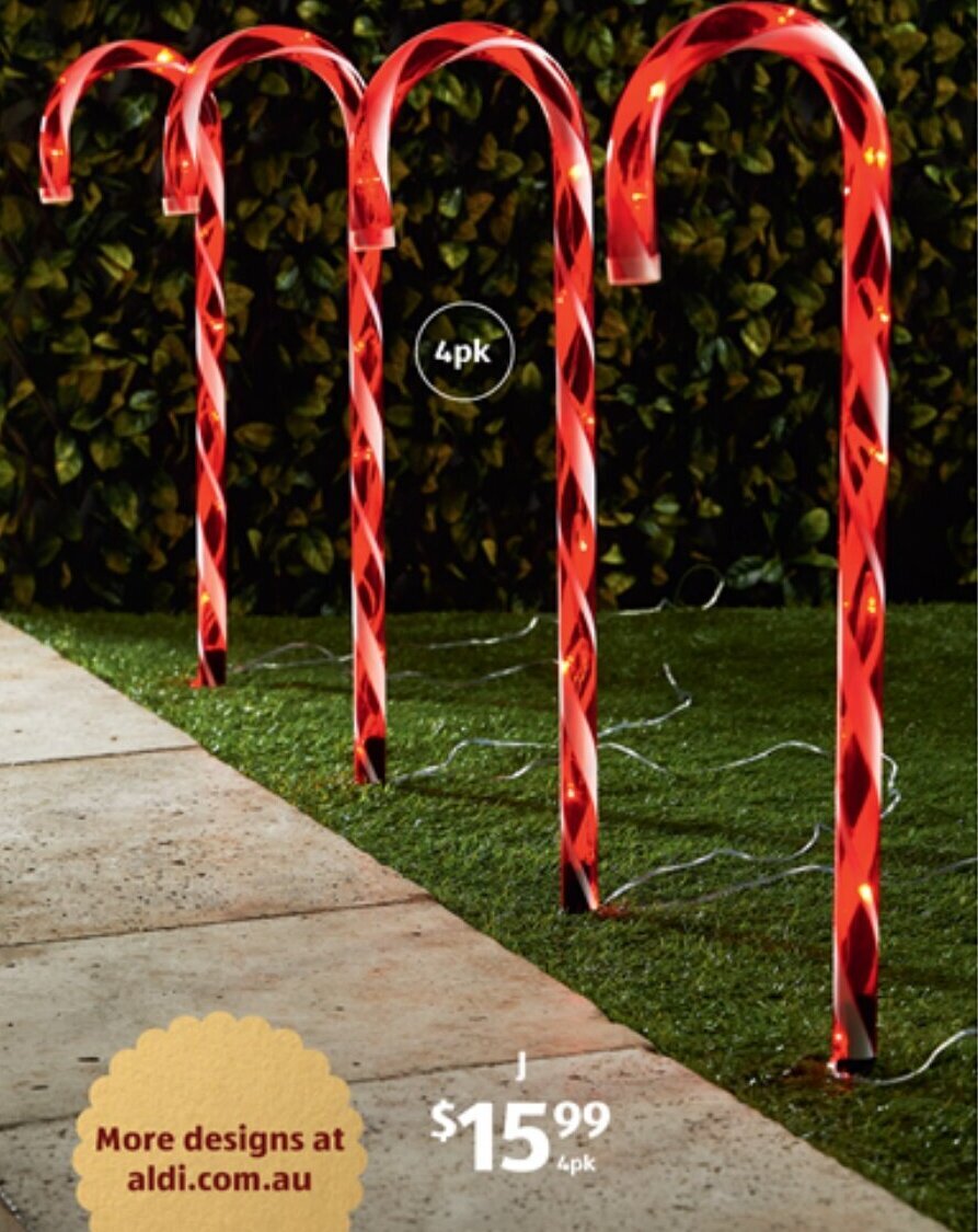 LED Solar Candy Cane Light offer at ALDI