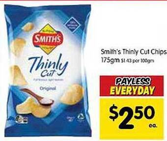 Spar Smith's thinly cut chips 175gm offer