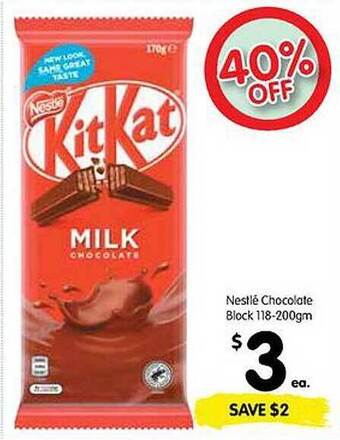 Spar Nestle chocolate block 118-200gm offer