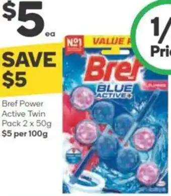 Woolworths Bref Power Active Twin Pack 2 x 50g offer