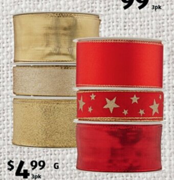ALDI 2m Luxury Fabric Ribbon 3pk offer