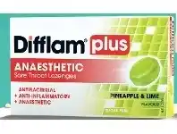 Difflam Sore Throat Lozenge Plus Anaesthetic Pineapple and Lime 16 Pack