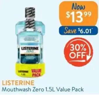 Listerine Mouthwash Zero 1.5L Value Pack