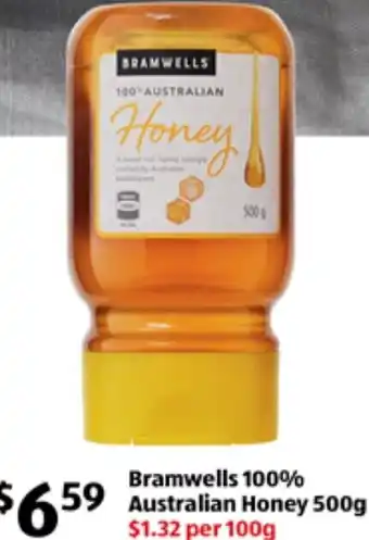 ALDI Bramwells 100% Australian Honey 500g offer