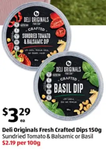 ALDI Deli Original Fresh Crafted Dips 150 g offer