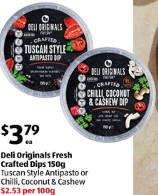 Deli Originals Fresh Crafted Dips 150 g offer at ALDI