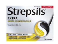 Terry White Strepsils Extra Honey & Lemon Throat 36 Lozenges offer