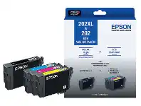 Officeworks Epson 202XL Black and 202 Colour Four Ink Value Pack offer