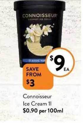 Foodworks Connoisseur ice cream 1l offer