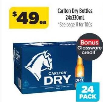 Liquorland Carlton dry bottles 24x330ml offer