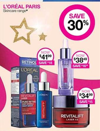 Priceline L'oréal paris skincare range offer