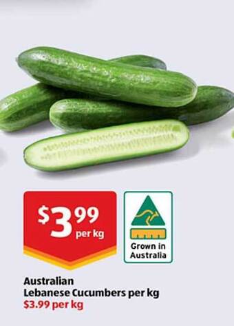 ALDI Australian lebanese cucumbers offer