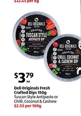ALDI Deli originals fresh crafted dips offer