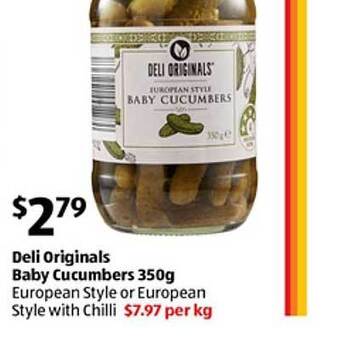 ALDI Deli originals baby cucumbers offer
