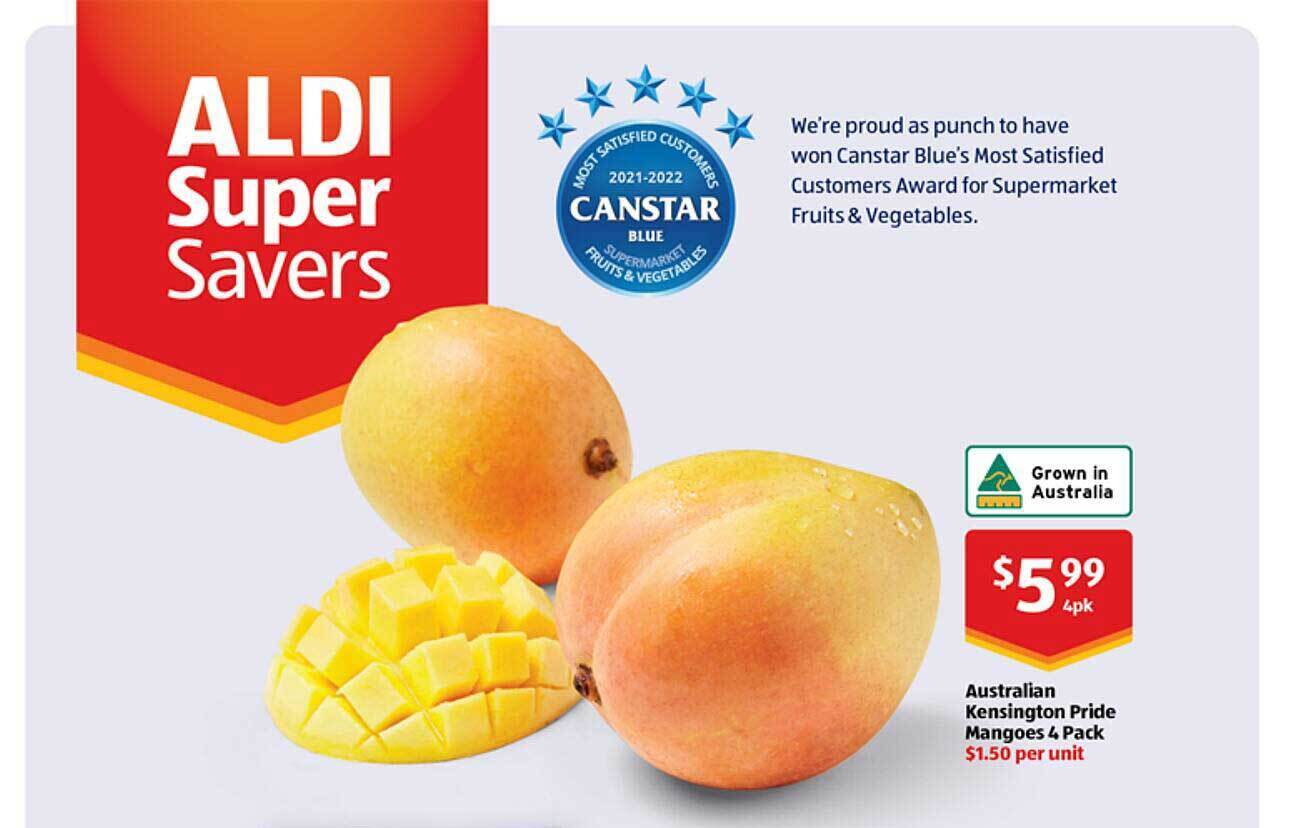 Australian kensington pride mangoes 4 pack offer at ALDI