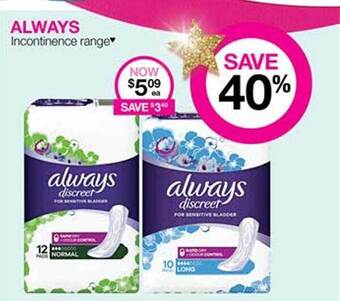 Always incontinence range