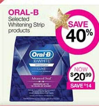 Priceline Oral-b selected whitening strip products offer