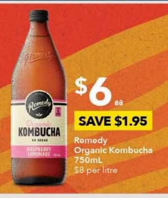 Ritchies Remedy organic kombucha 750ml offer