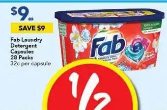 Fab laundry detergent capsules 28 packs