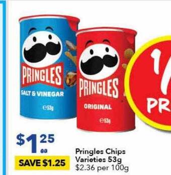Ritchies Pringles chips 53g offer