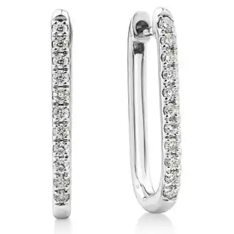 Huggies with 0.22 carat tw of diamonds in 10kt white gold