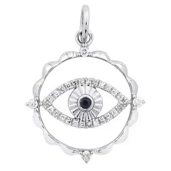 Michael Hill Evil eye motif pendant with sapphire & 0.10 carat tw of diamonds in sterling silver offer