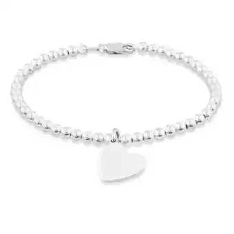 Michael Hill 19cm (7.5") engravable heart bead bracelet in sterling silver offer