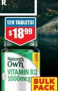 Chemist Warehouse Nature's own vitamin b12 1000mcg offer