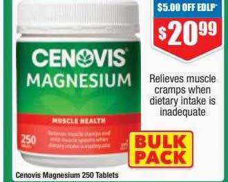 Chemist Warehouse Cenovis magnesium 250 tablets offer
