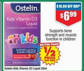 Chemist Warehouse Ostelin kids vitamin d3 liquid 20ml offer