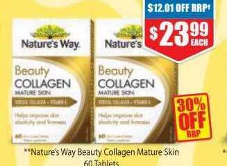Chemist Warehouse Nature's way beauty collagen mature skin 60 tablets offer