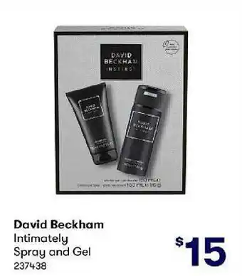 BIG W David beckham intimately spray and gel offer