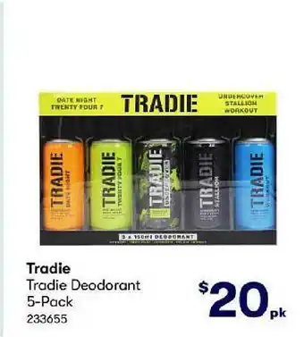 BIG W Tradie tradie deodorant 5-pack offer