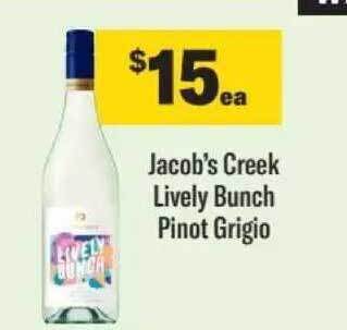 Liquorland Jacob's creek lively bunch pinot grigio offer