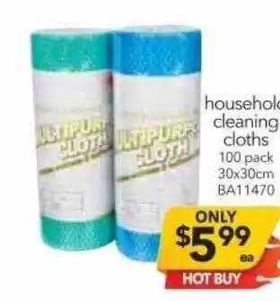 Household cleaning cloths