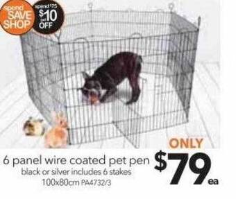 Cheap as Chips 6 panel wire coated pet pen offer