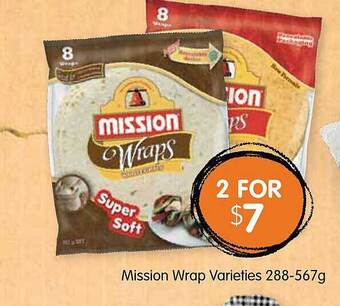 Spudshed Mission wrap varieties 288-567g offer
