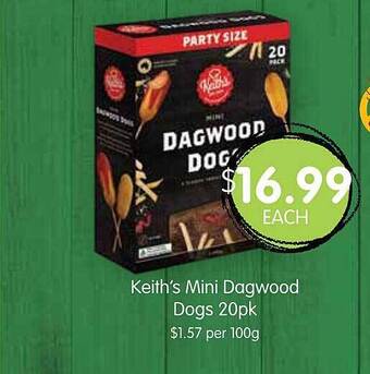 Spudshed Keith's mini dagwood dogs 20pk offer