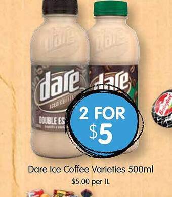 Spudshed Dare ice coffee varieties 500ml offer