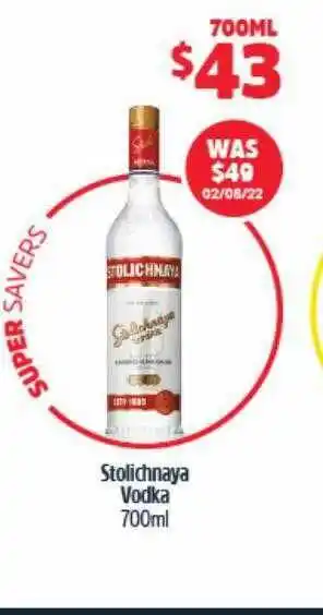 BWS Stolichnaya vodka offer